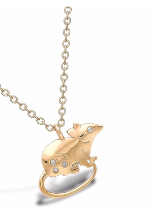 Pragnell 18kt yellow gold Zodiac diamond rat pendant necklace