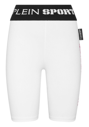 Plein Sport logo-waistband cycling shorts - White