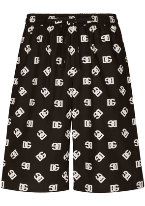 Dolce & Gabbana monogram cotton Bermuda shorts - Black