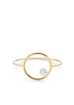 THE ALKEMISTRY 18kt yellow gold drilled diamond circle ring