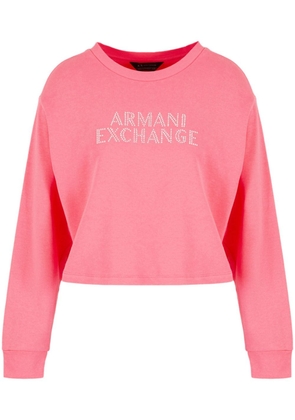 Armani Exchange logo-embellished cotton sweatshirt - Pink