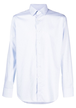 Canali fine-check cotton shirt - Blue