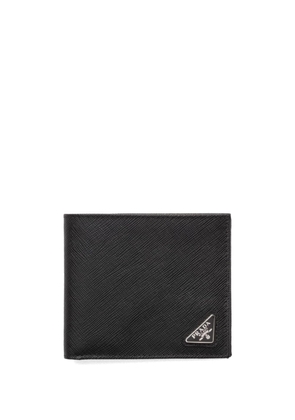 Prada triangle-logo bi-fold leather wallet - Black
