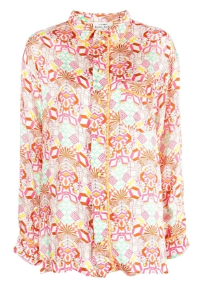 Forte Forte geometric-print tassel-detail shirt - Pink