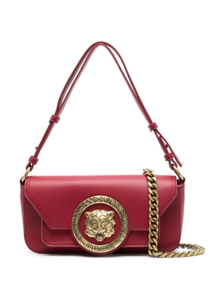 Just Cavalli Tiger Head-plaque leather crossbody bag - Red