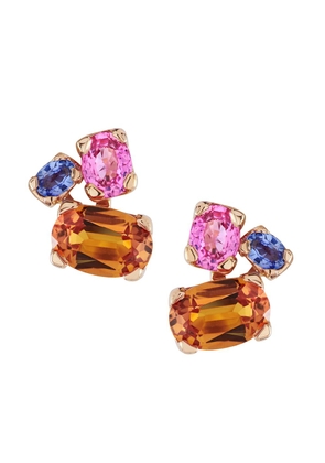 Pragnell 18kt rose gold sapphire Rainbow stud earrings - Pink