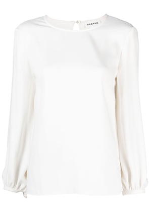 P.A.R.O.S.H. bishop sleeves round-neck blouse - White