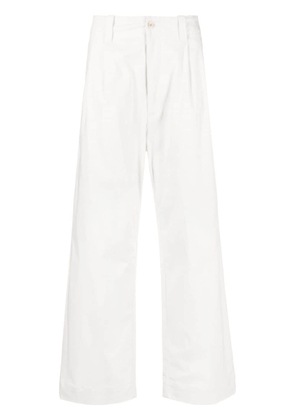 Emporio Armani logo-patch wide-leg trousers - White