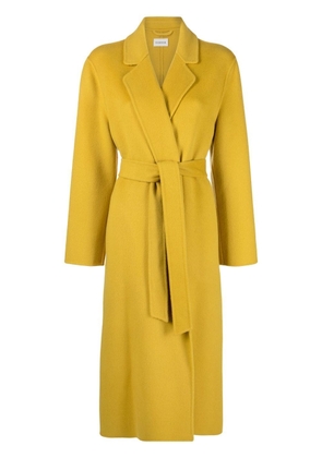 P.A.R.O.S.H. tied-waist long wool coat - Yellow