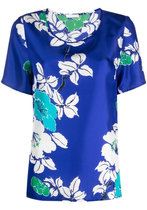 P.A.R.O.S.H. short-sleeve floral-print top - Blue