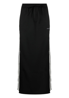 P.A.R.O.S.H. side-stripe drawstring maxi skirt - Black
