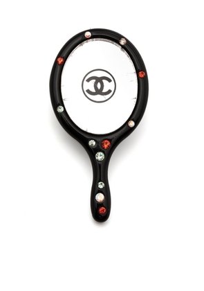 CHANEL Pre-Owned 2004 CC mirror-motif pin - Black
