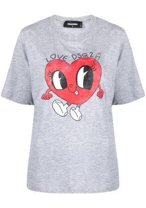 Dsquared2 heart-print round-neck T-shirt - Grey