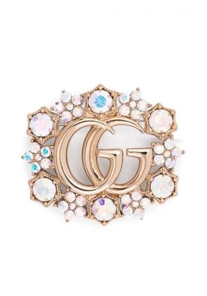 Gucci Double G crystal brooch - Gold