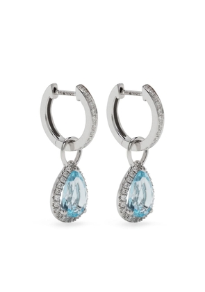 Kiki McDonough 18kt white gold Grace topaz and diamond drop earrings - Silver
