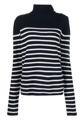 ASPESI striped ribbed-knit wool jumper - Blue