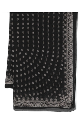 Saint Laurent bandana-print cashmere scarf - Black