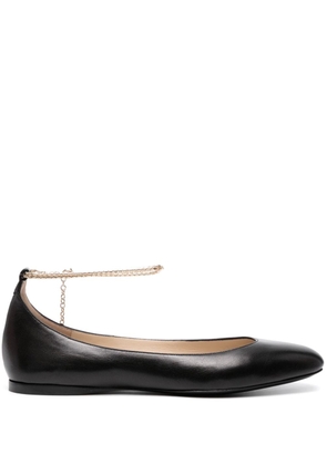 Giorgio Armani chain link-detail leather ballerina shoes - Black