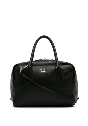 Prada Pre-Owned logo-plaque leather satchel bag - Black