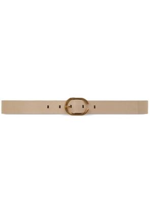 AMI Paris oval-buckle leather belt - Neutrals