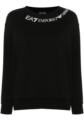 Ea7 Emporio Armani logo-print cotton sweatshirt - Black