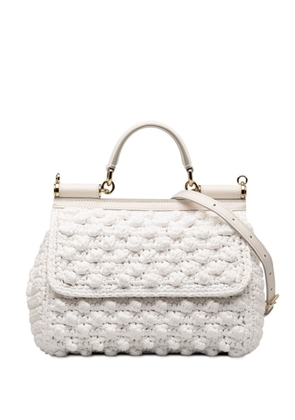 Dolce & Gabbana Pre-Owned 21th Century Raffia Crochet Miss Sicily satchel - White