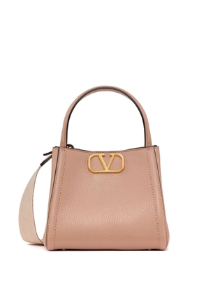 Valentino Garavani small Alltime leather tote bag - Neutrals