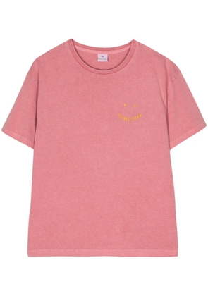 PS Paul Smith logo-embroidered organic cotton T-shirt - Pink