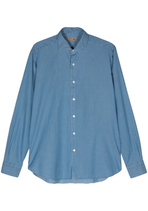 Barba poplin cotton shirt - Blue