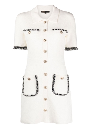 Maje buttoned tweed minidress - White