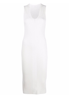 Helmut Lang ribbed knitted midi dress - White