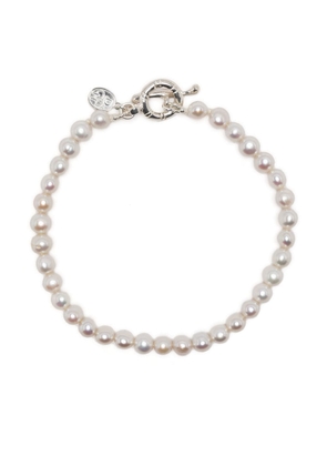 DOWER AND HALL T-bar fastening pearl bracelet - White