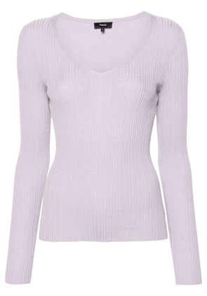 Theory V-neck knitted top - Purple