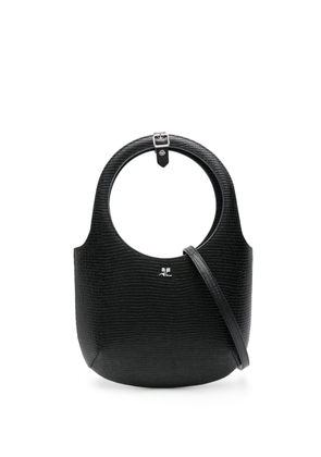 Courrèges Holy Tejus leather tote bag - Black
