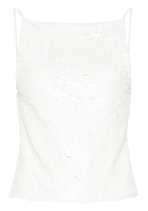 P.A.R.O.S.H. sequin-embellished open-back top - White