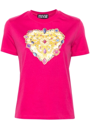 Versace Jeans Couture Barocco Heart-print T-shirt - Pink