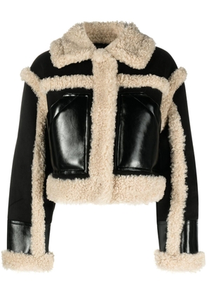 STAND STUDIO Edith faux-shearling cropped jacket - Black
