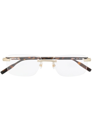 Montblanc tortoiseshell rectangular glasses - Brown