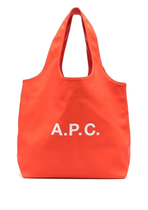 A.P.C. logo-print tote bag - Orange