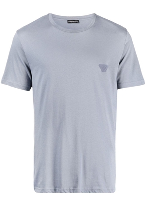 Emporio Armani embossed-logo cotton T-shirt - Blue