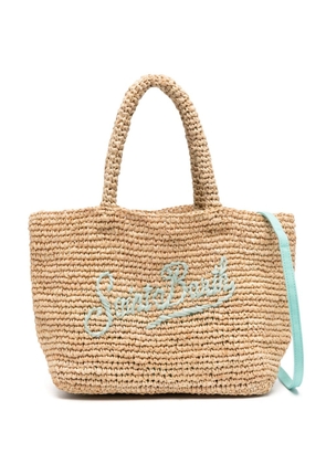 MC2 Saint Barth medium logo-embroidered beach bag - Neutrals