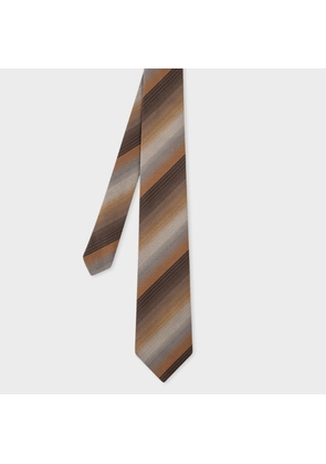 Paul Smith Brown Silk Ombre Stripe Tie Green