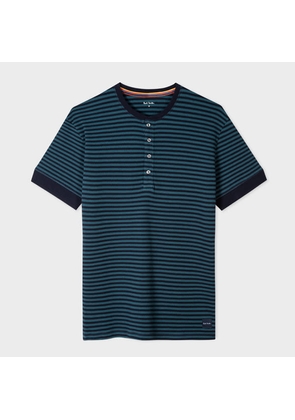 Paul Smith Blue Stripe Henley Lounge T-Shirt