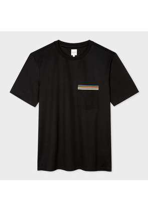 Paul Smith Black 'Signature Stripe' Pocket T-Shirt