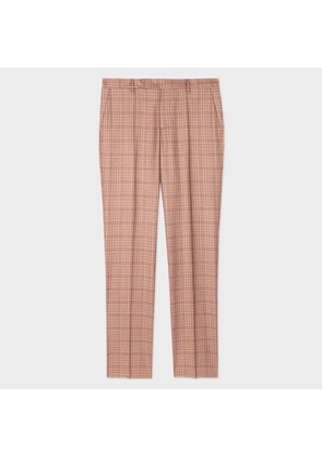 Paul Smith Slim-Fit Rust Check Wool-Cashmere Trousers Pink