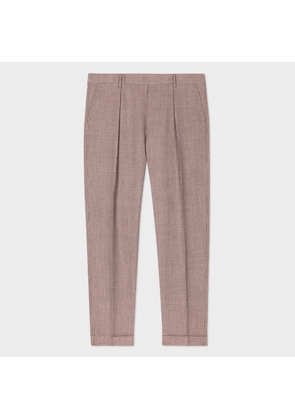 Paul Smith Mauve and Grey Gingham Duo-Check Wool Single Pleat Trousers Red