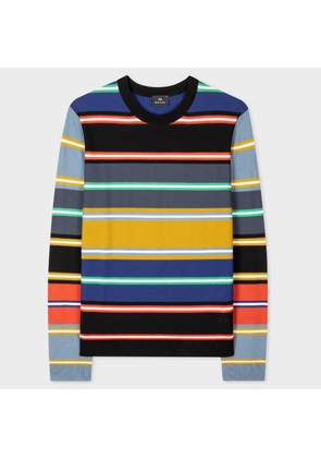 PS Paul Smith Multi-Stripe Merino Wool Sweater Black