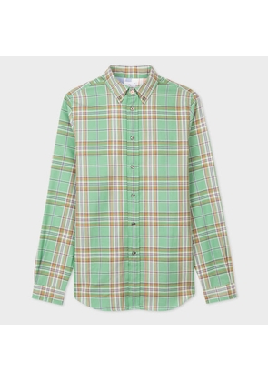 PS Paul Smith Green Tailored-Fit Check Long-Sleeve Shirt