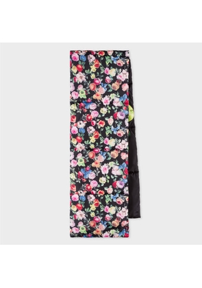 Paul Smith 'Archive Rose' And 'Green Apple' Reversible Scarf Black