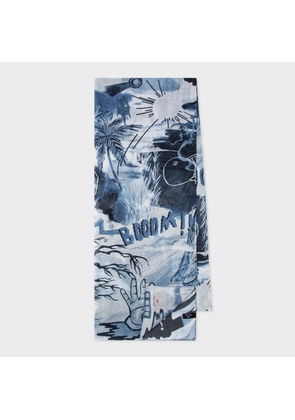 PS Paul Smith Blue 'Pulp' Scarf
